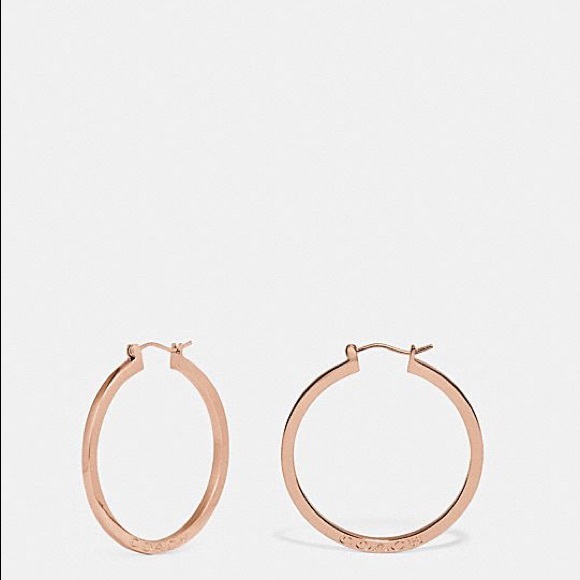 Coach Hoop Earrings RoseGold F73022 - Picture 2 of 10